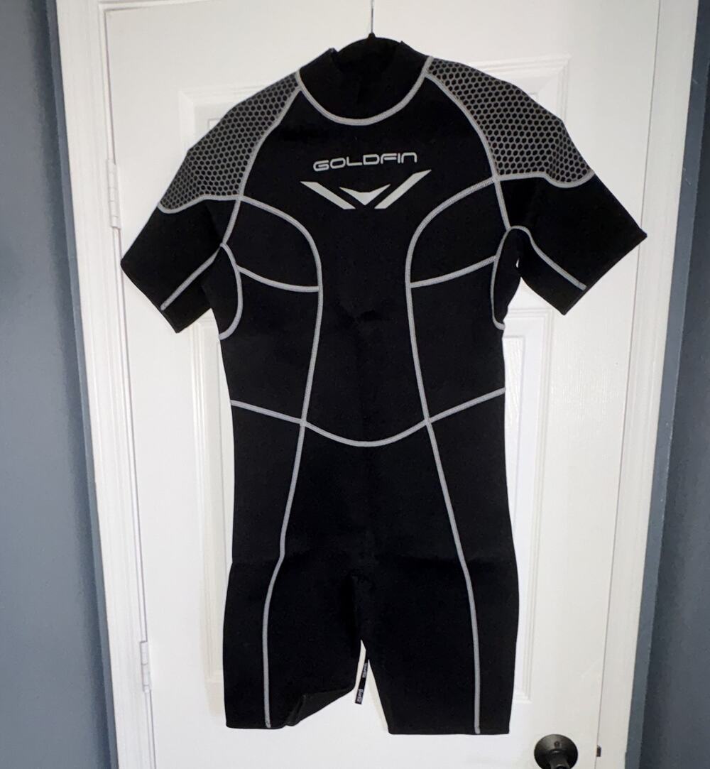 Goldfin Women’s 3mm Neoprene Shorty Wetsuit Back Zip XL Black/Gray